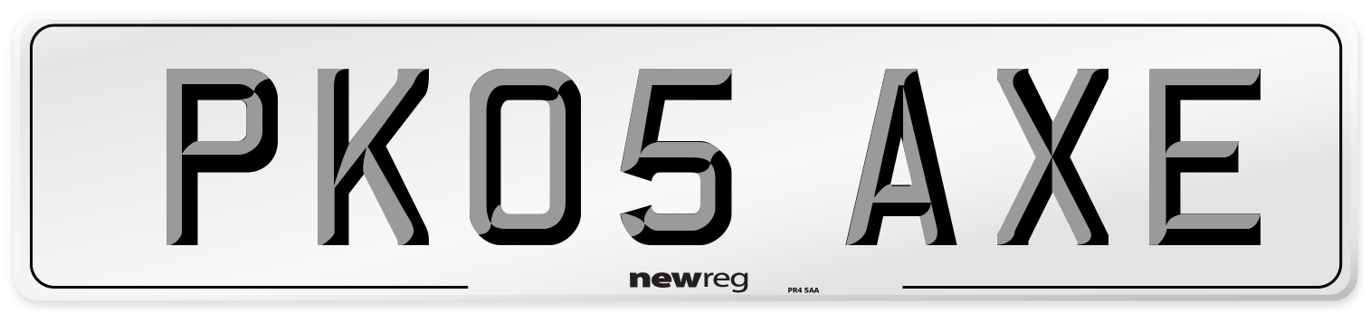 PK05 AXE Number Plate from New Reg